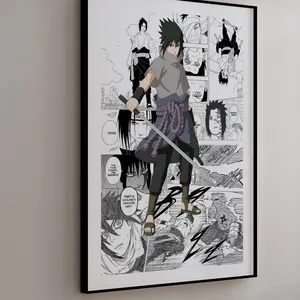 Manga Poster - Sasuke Uchiha - Curated Manga Panels - Digital Print