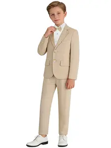 Boys 3 Piece  Party Suit, Blazer, Trousers, Bow Tie, Premium Feel & Hardwearing, Centerpiece for Festivals, No Shirt Included--21706