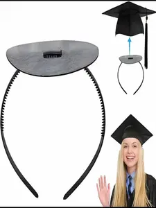 Graduation Cap Headband with Adhesive, Adjustable Grad Hat Band, Secures Gown & Hair, Perfect Gift for Graduates, Commencement