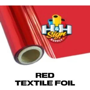 H&H Sign Supply Red Textile Foil 12" x 25 Foot Roll for Apparel & Paper Decorating Unique Decorative Dimension
