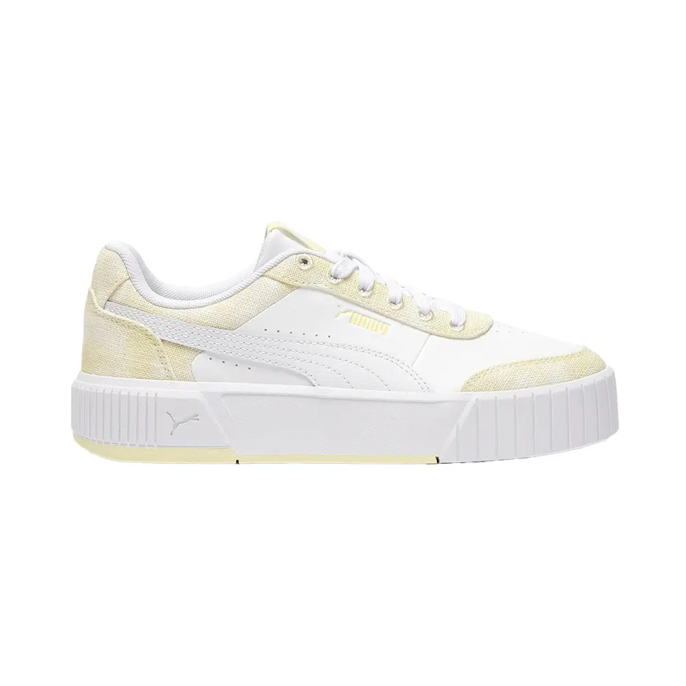 PUMA Womens Carina Mia Acid Wash Lace Up Sneakers Shoes Casual - White