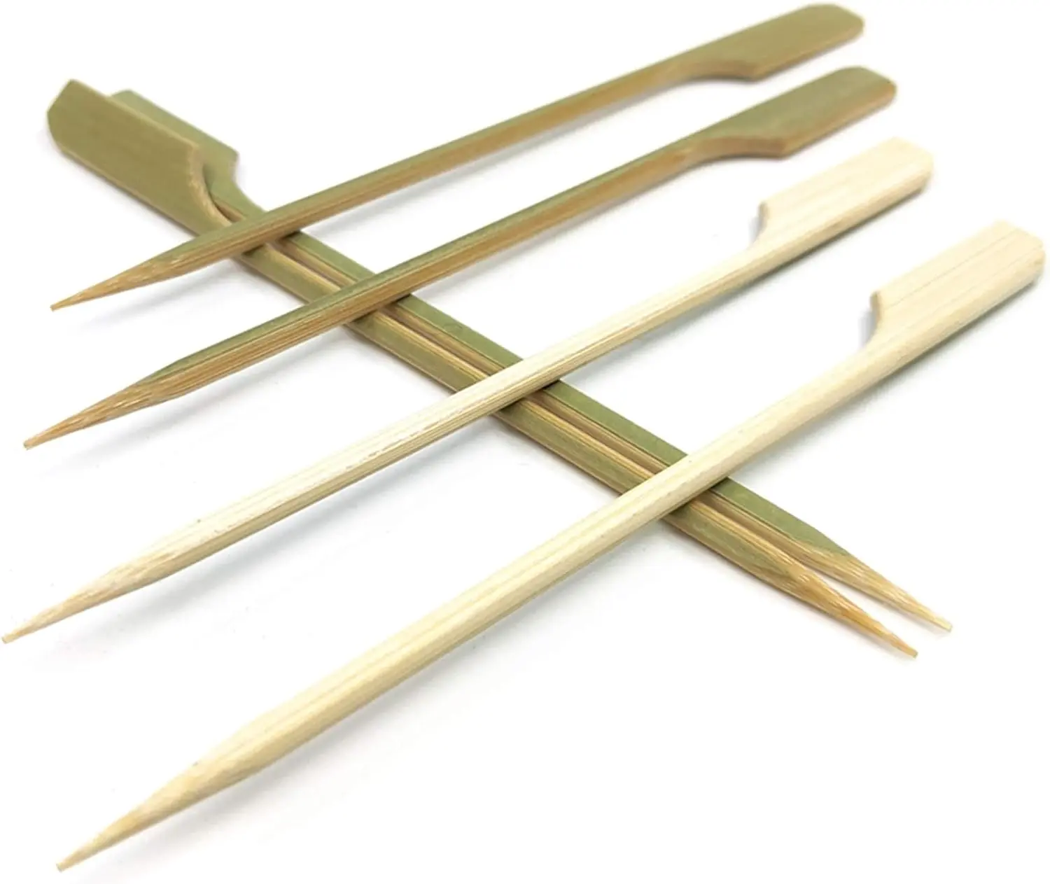 Bamboo Paddle Skewers (100-Pack) - 7in Kitchen & Barbecue Utensils, Multiple Size Options (3.5in/4.7in/7in/10in) for Cocktail & Fruit Kabobs