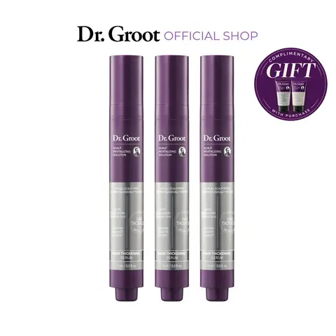 Dr. Groot Hair Thickening Roll On Serum Trio- Korean Nourishing Moisture Daily Haircare with Biotin & Rosemary Leaf Extract