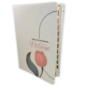 Biblia de Promesas Virtuosa Letra Gigante RV1960, imit piel crema con indice