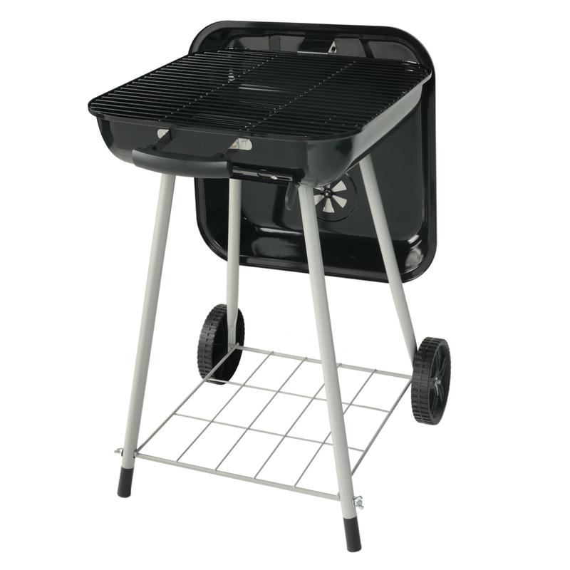 Portable 17.5 Inch Charcoal BBQ Grill with Wheels for Outdoor Cooking