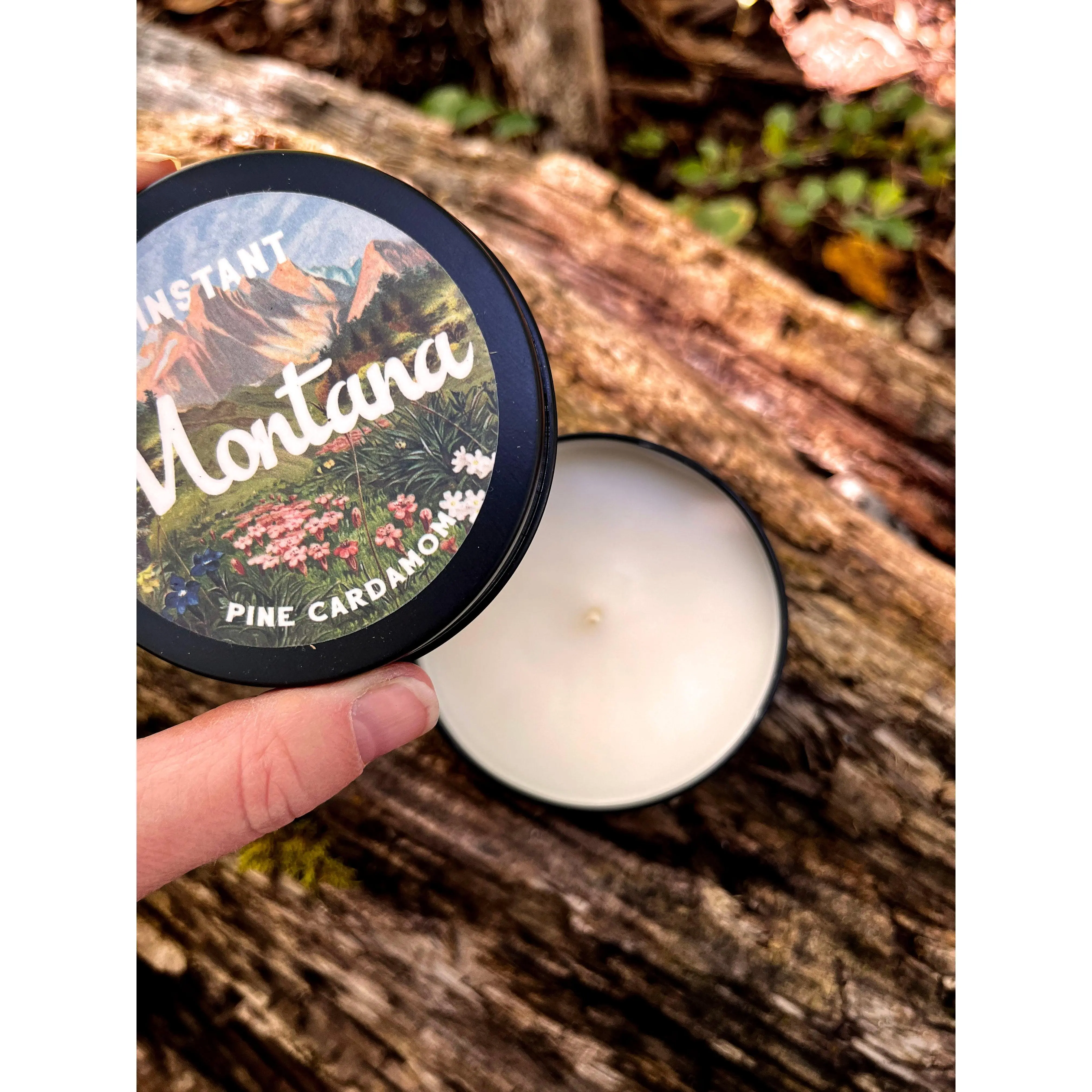 Instant Montana Scented Candle Tin - Pine Cardamom Scent