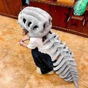 Funny Dinosaur Skeleton Plush Hat Cute Cosplay Costume Cap for Party Halloween Birthday Gift