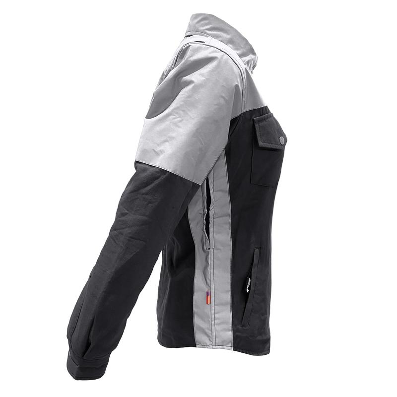 Flannel Reflective Shirt "Alloy Eclipse" for Women - Black and Silver with Pads