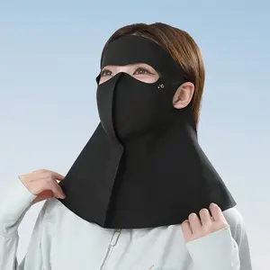 Sports sun protection mask, full-face protective mask, UPF50+ UV protection, running mask, cycling mask, neck-protecting facekini, ice silk mask, sunshade veil