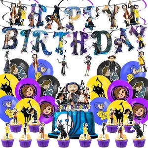 [Coraline] Themed Birthday Party Decoration Set — Banner, Cake Toppers, Balloons, & Party Favors | Create a Spectacular Celebration no gift card Gold Graduation Supplies Kit