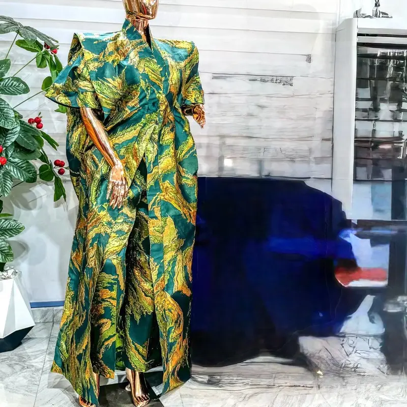 Luxury Brocade Lace Fabric 2-Piece Set