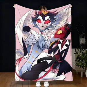 Helluva Boss Flannel Blanket Cp Edition, Sofa Cover Blanket Dormitory Nap Small Blanket, Soft and Cozy, Perfect for Home and Office Use