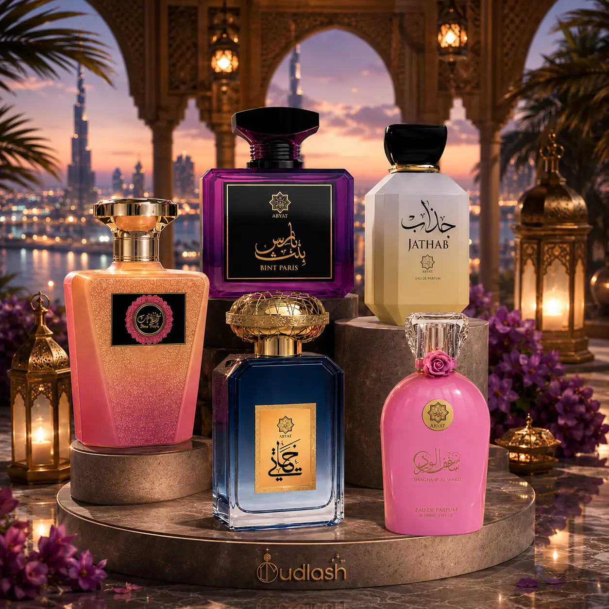 Abyat Bundle | Shanghaf Al Ward + Rose Night + Jathab + Hayati + Bint Paris | Unisex Fragrance | 100 ML | Eau De Parfum | Orange Blossom - Bergamot & Jasmine