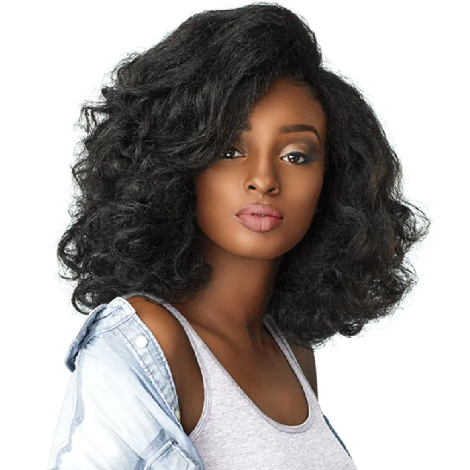 Sensationnel Synthetic Hair Half Wig - Instant Weave, Curly Afro Synthetic Extensions & Pieces for Ladies
