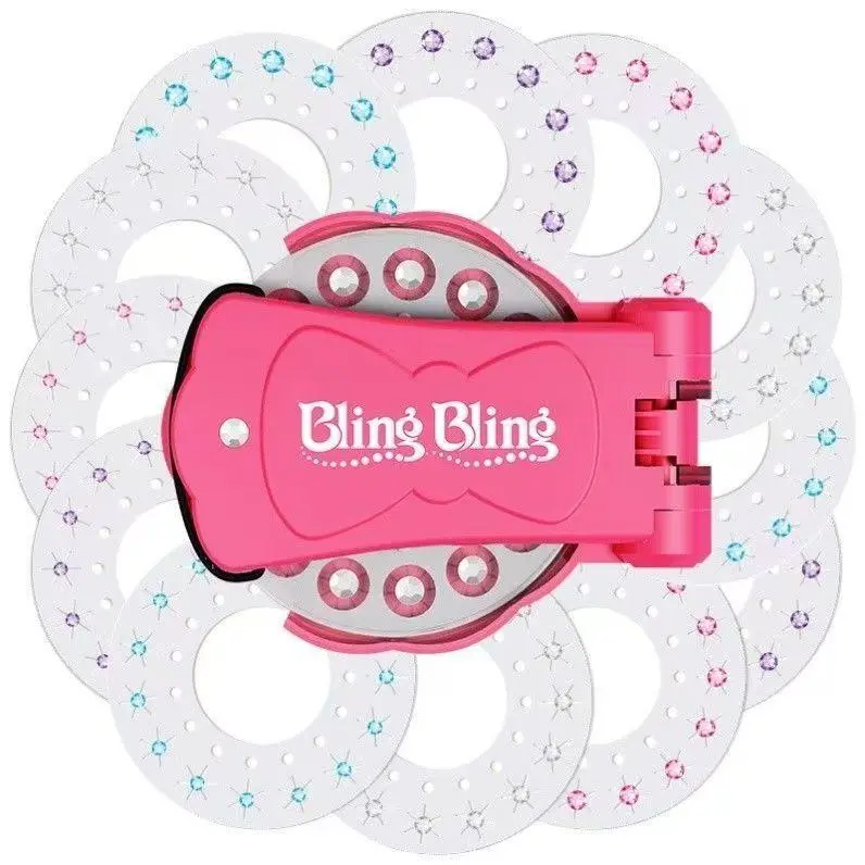 Glitter Drill Styling Tool, 1 Set Hair Bedazzler Kit,Plastic Gem Decorator for The Girls To Brighten Hair, Clothes, Accessories and More