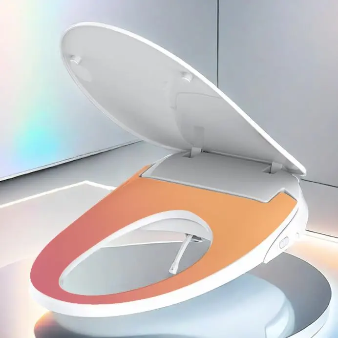 Smart Bidet Toilet Seat with Adjustable Seat&Water Temperature, Electronic Heated Toilet Seat with Nightlight, Elongated