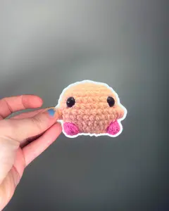 Korbi Stickers - Adorable Crochet Plushie Sticker with Glossy Finish Perfect for Notebooks Laptops & More 2 Inch Size