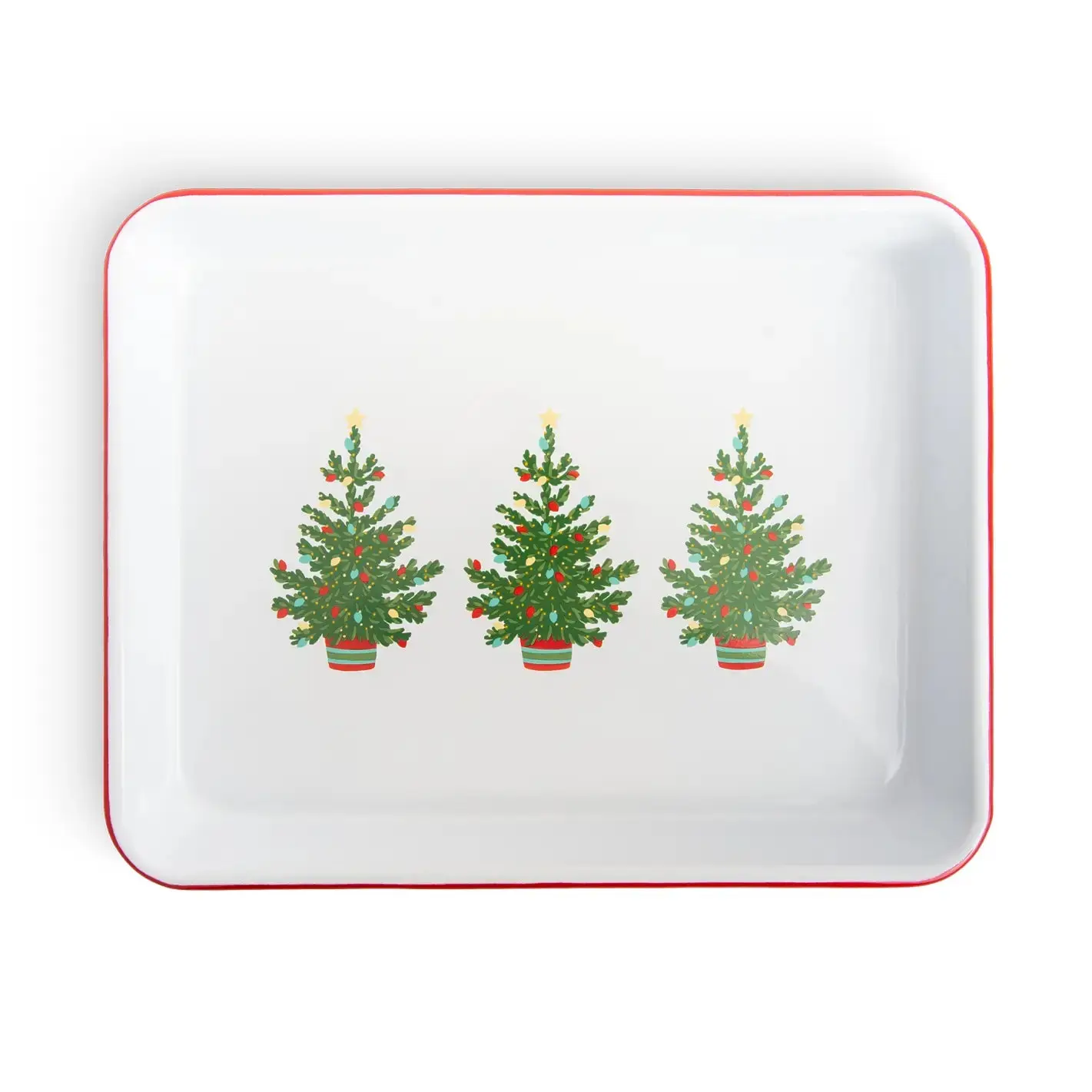 Christmas Tree Enamelware Small Tray