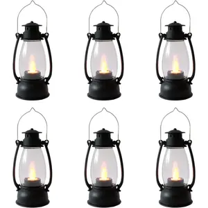 5.1 inch 6-Pcs LED Candle Mini Decorative Lanterns Indoor Outdoor Hanging Light Ornaments Home Decor for Weddings Camping Party Halloween Christmas Decorations