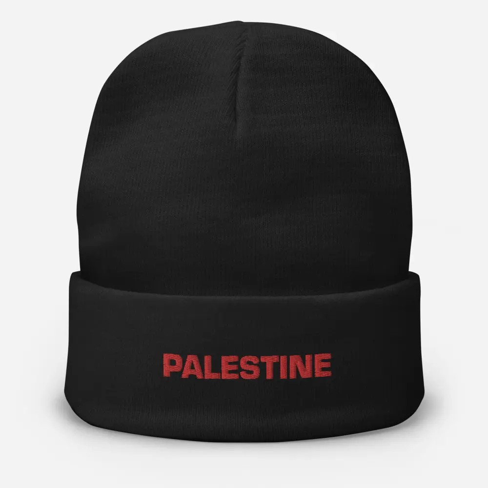 Embroidered Beanie , Palestine Beanie .