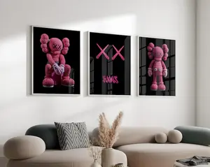 Pink Diamond Hypebeast Figure Poster, Set of 3, Graffiti Poster
