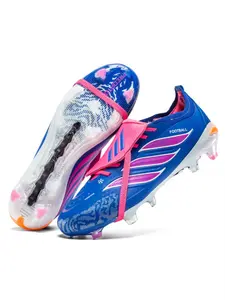 Unisex Neon Green-Orange Block Firm Ground Soccer Shoes Football Boots Soccer Cleats Football Field Boots: Competitive Pro Style, Ultra-Light Breathable Upper, Anti-Twist Midsole, Transparent Stud Grip. Ideal for official matches/professional training.