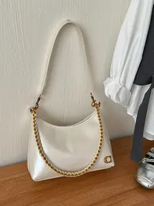 Elegant Crescent Moon Bag, Simple Trendy Design, Large Capacity, Perfect for Commuting, Sweet and Chic Shoulder Crossbody Bag