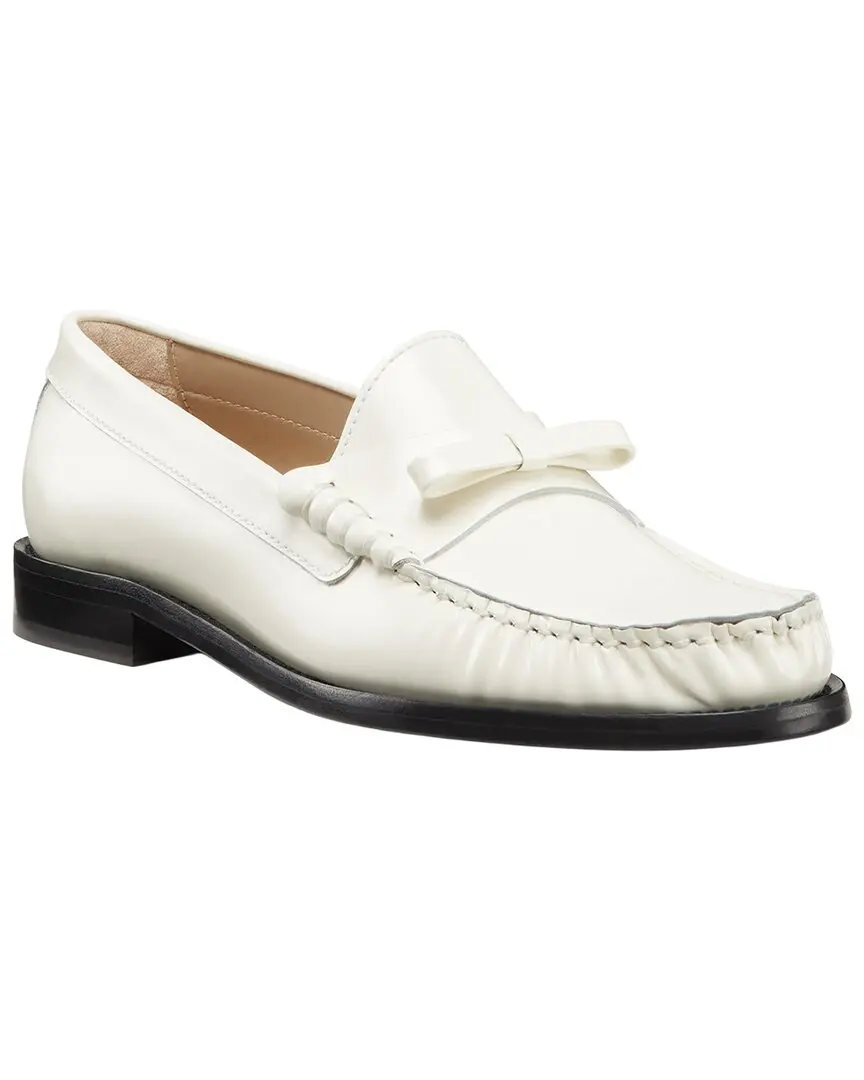 Stuart Weitzman Lottie Bow Leather Loafer Stuart Weitzman Lottie Bow Leather Loafer