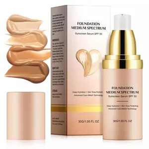 Colour Changing Foundation Liquid 4in1 Oil-free BB Cream Makeup, Nude face Medium Spectrum