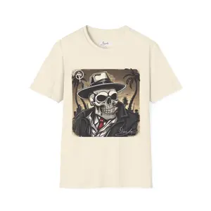 Skull Gangster T-Shirt – Retro Mafia Skeleton Graphic Tee