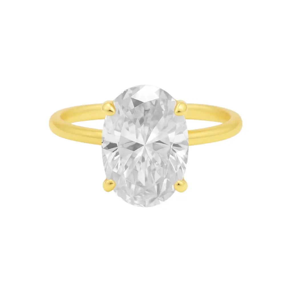 Sterling Silver Solitaire Oval 8mm*12mm 4.5CT Moissanite Ring
