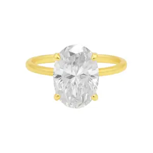 Sterling Silver Solitaire Oval 8mm*12mm 4.5CT Moissanite Ring