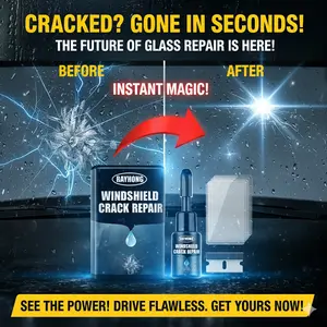 Automobile windshield crack repair liquid, windshield bonding liquid, crack and fissure repair agent