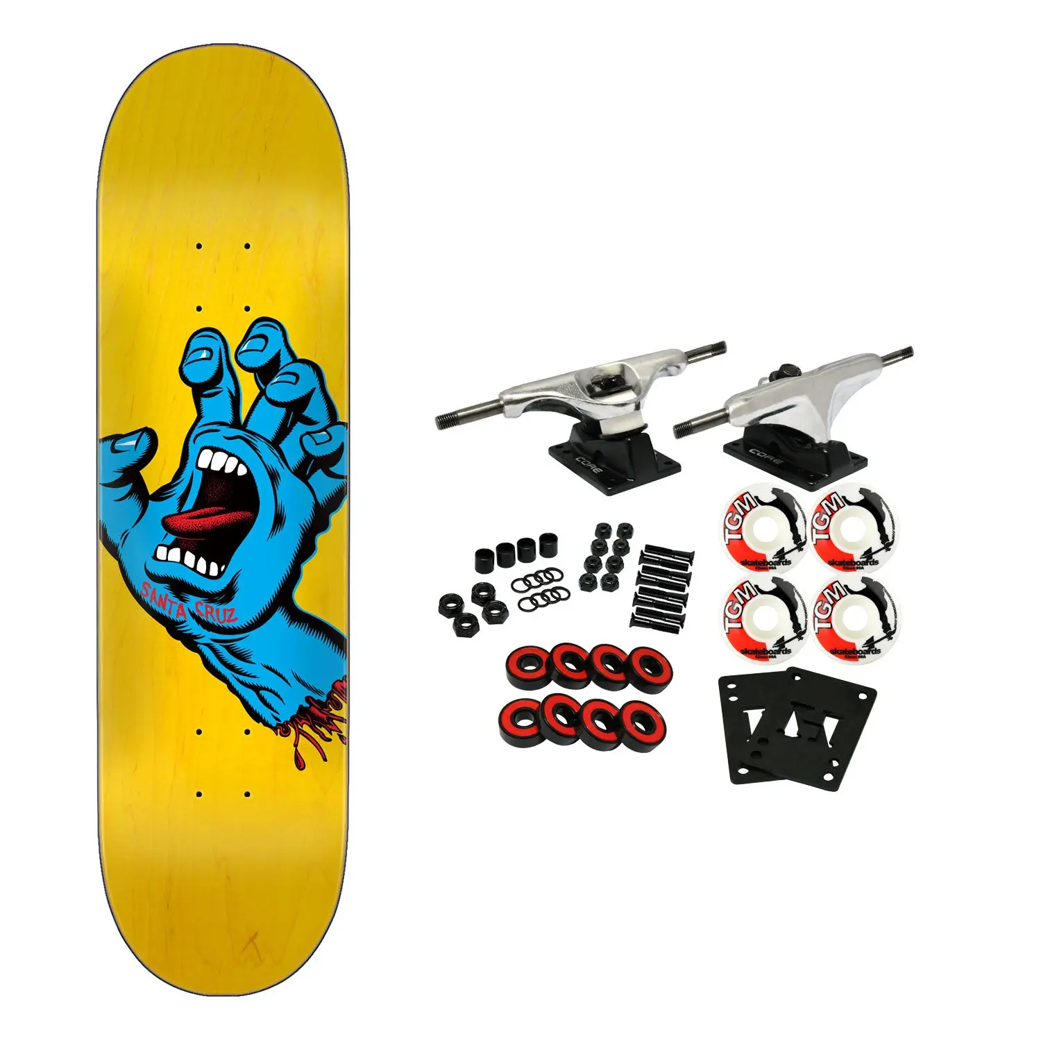Santa Cruz Skateboard Complete Screaming Hand Yellow 7.25