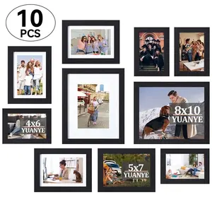 10 Pack Picture Frames Collage Wall Decor, Gallery Wall Frame Set for Wall or Tabletop Display, Multi Sizes with Two 8x10, Four 5x7, and Four 4x6 Photo Frames, Black