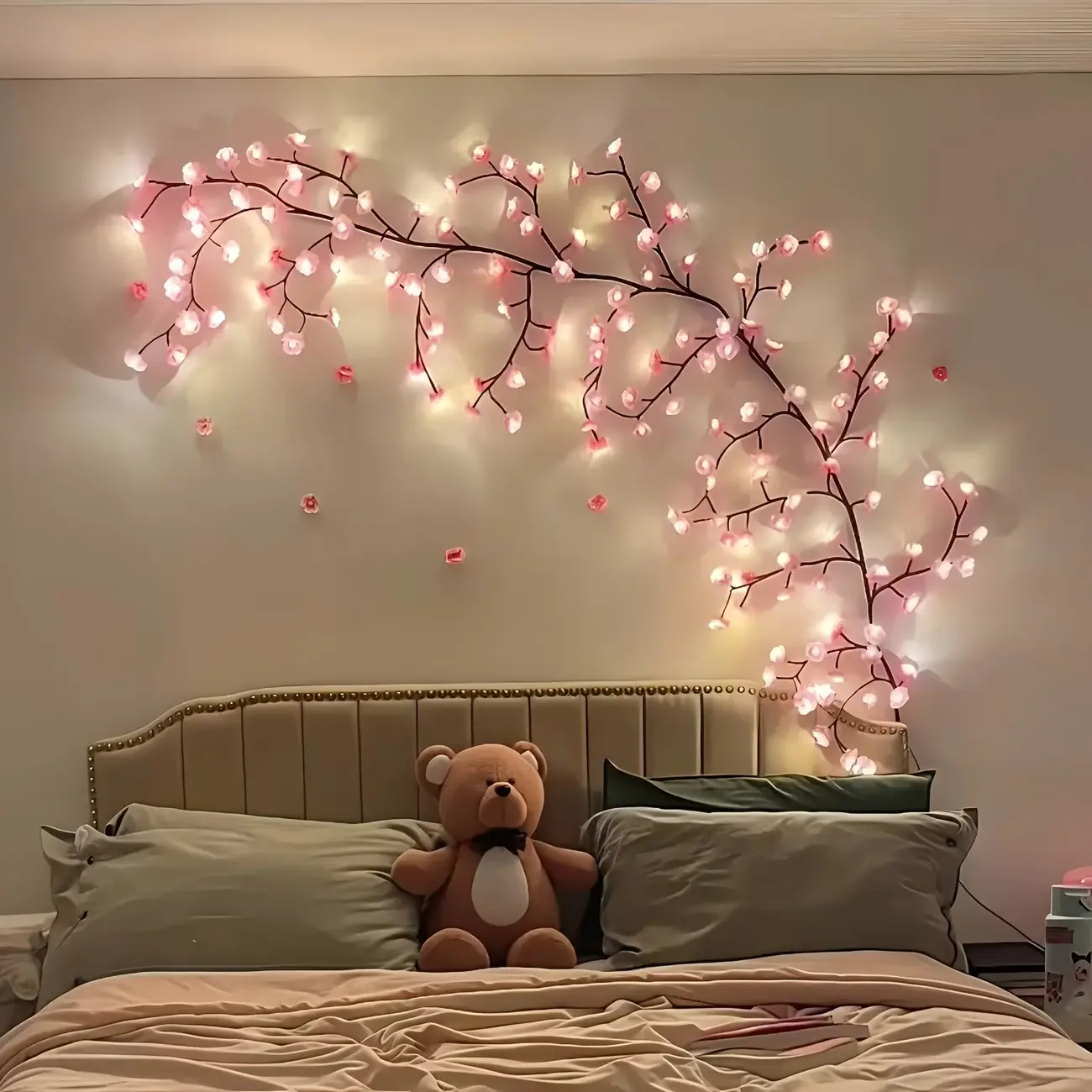 96-Light Cherry Blossom LED Chandelier USB-Powered DIY Holiday Vine Light For Living Room & Bedroom Wall Decor IP44 Waterproof Indoor & Outdoor LED Vine Lights Perfect for Autumn & Winter Decor indoor room decor Valentine's Day Romantic Fairy Lights summe