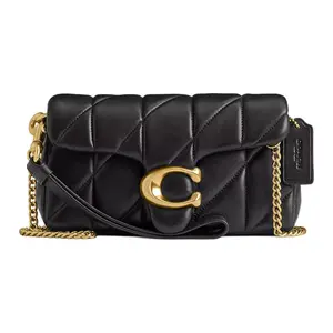 Coach Tabby 18 Small Leather Top-Handle Crossbody Bag for Women, Black
