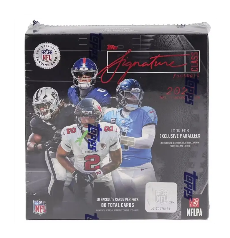 2025 Topps Signature Class Football Mega Box - 8 Cards Per Pack, 10 Packs Per Box