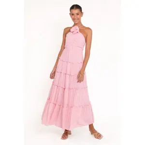 Dottie Halterneck Maxi Dress - Pink