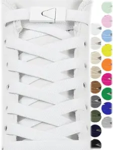 2 Pairs Elastic Shoe Laces for Sneakers No Tie Shoelaces for Adults and Kids 5/16" Wide One Size Fit All
