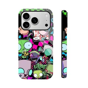 Vibrant Invader Zim Cartoon Phone Case for 2000s Kids and Holiday Gifts, Compatible with iPhone 17 16 15 14 13 12 11