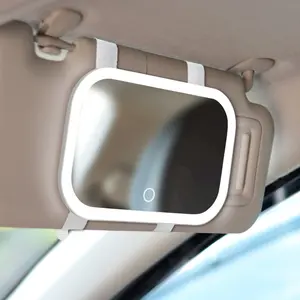 JUNI 2 LED Lighted Sun Visor Vanity Mirror with Adjustable Fit