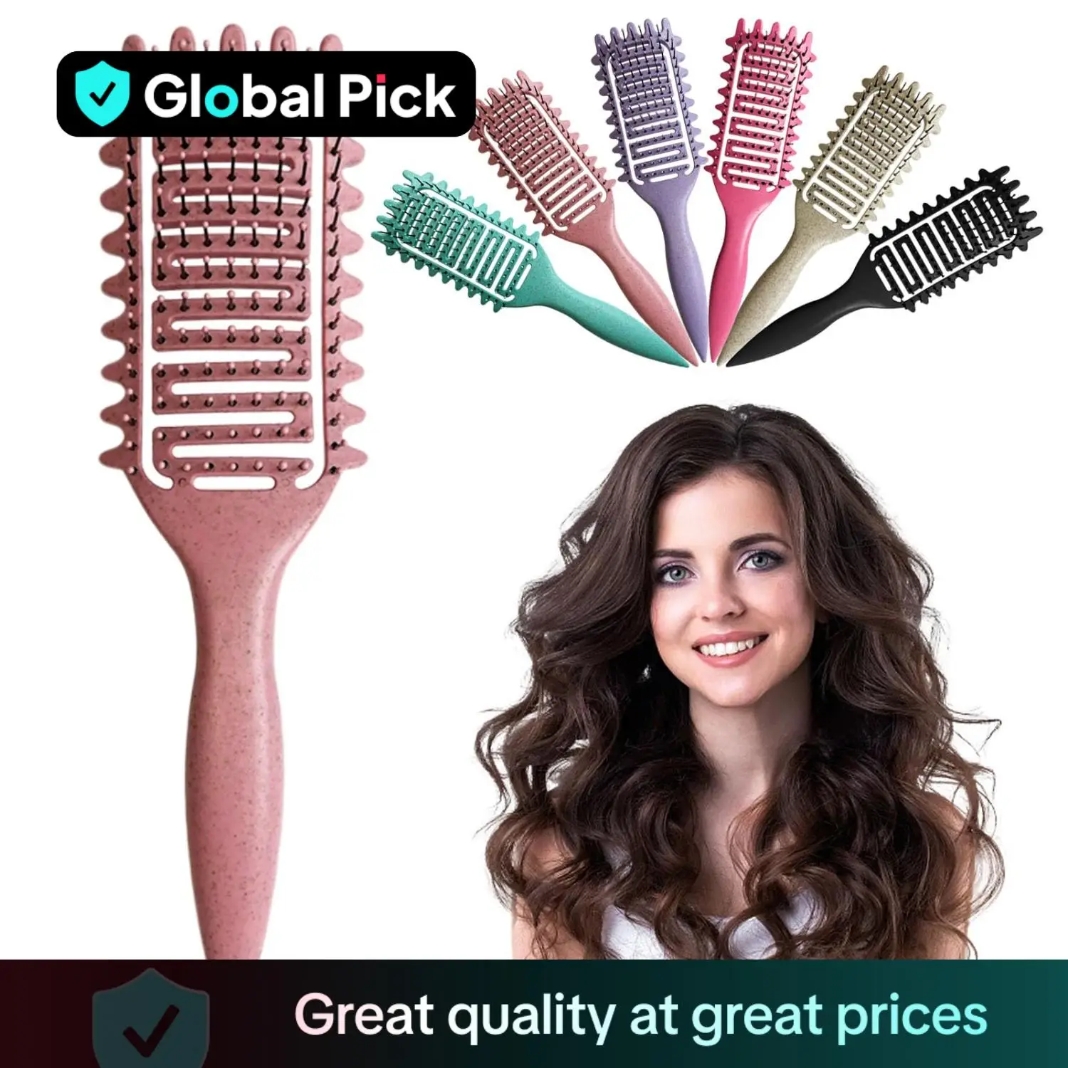 Curly Hair Curling Brush, Hollow Out Curl Define Styling Brush, Beard Comb, Styling Detangling Brush, Multi-purpose Home Styling Tools, Heatless Hair