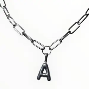 Industrial Initial Chainz Handmade Necklace for Women Stainless Steel Hypoallergenic Tarnish Resistant 16-19"
