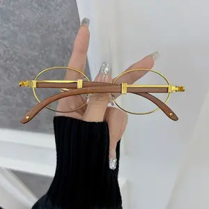 1PC Retro Oval Clear Lens Glasses for Men & Women - Vintage Style Full Rim Metal Frame Non-Prescription PC Eyewear with Classic Design