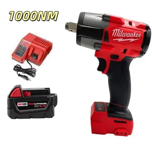 Milwaukee 1000NM Cordless Electric Wrench 18V Brushless Impact Wrench for Car Truck Repair with LED Lights & Tungsten Steel Shaft Power Tools