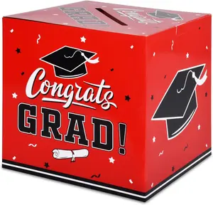 Graduation Decorations 2026 Grad Card Box for Gift Graduation Party Favors Decor Party Supplies Red