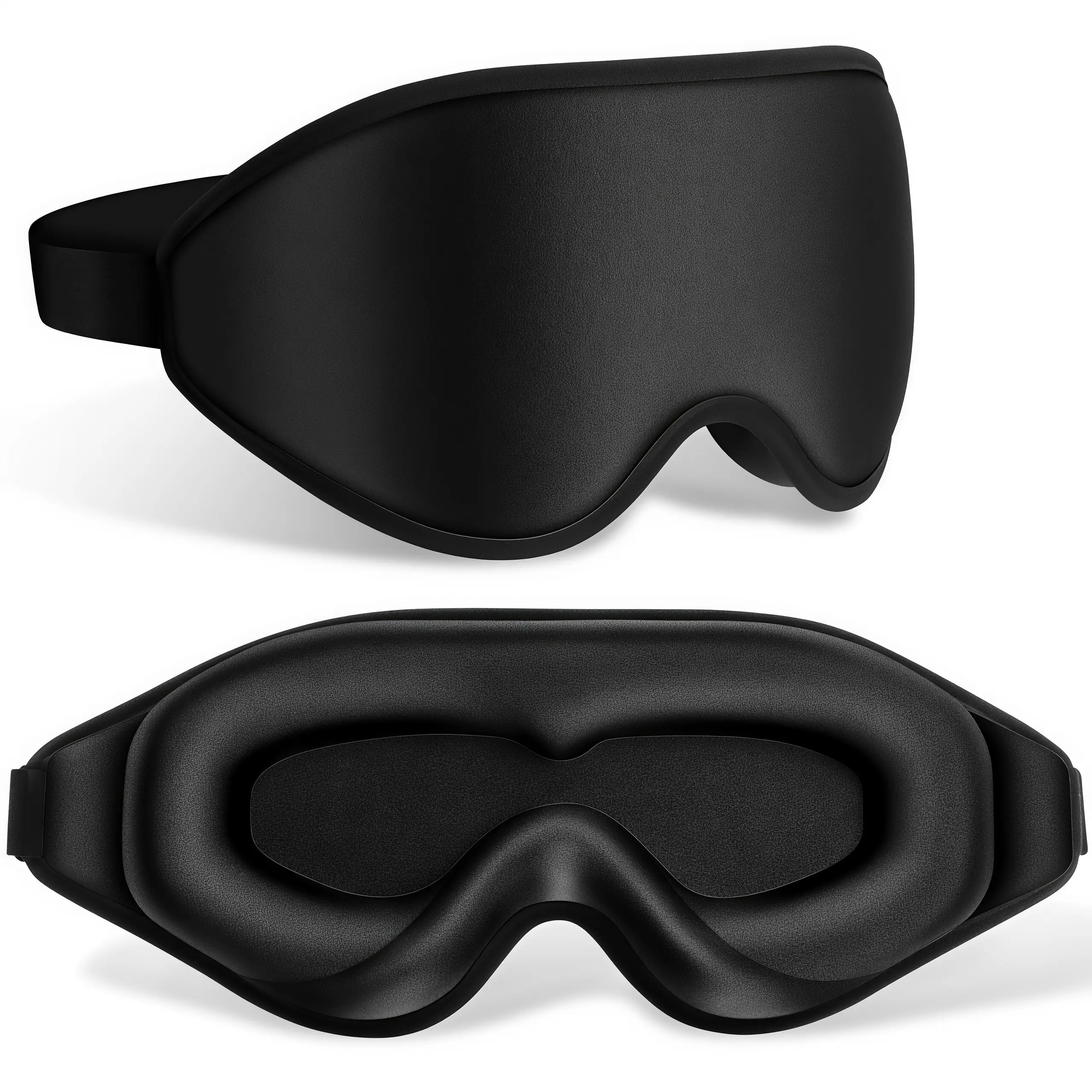 LMMAKE 2PCS Professional Soft 3D Contoured Sleeping Eye Mask - Soft Memory Foam Fabric, Complete Light Elimination, for Side Sleepers, Night Shifts, Long Flights