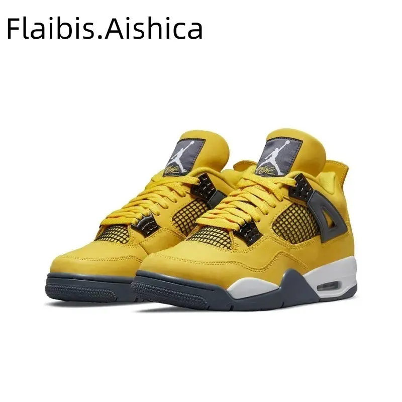 Mid-Top Retro Basketball Shoes with Anti-Slip and Shock-Absorbing Technology Unisex yellow