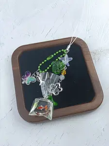 Koi Fish Water Bag Phone Charm Keychain, Transparent Water Bag with Ocean Element Pendant, Unique Gift for Girls, Daily/commute Accessory